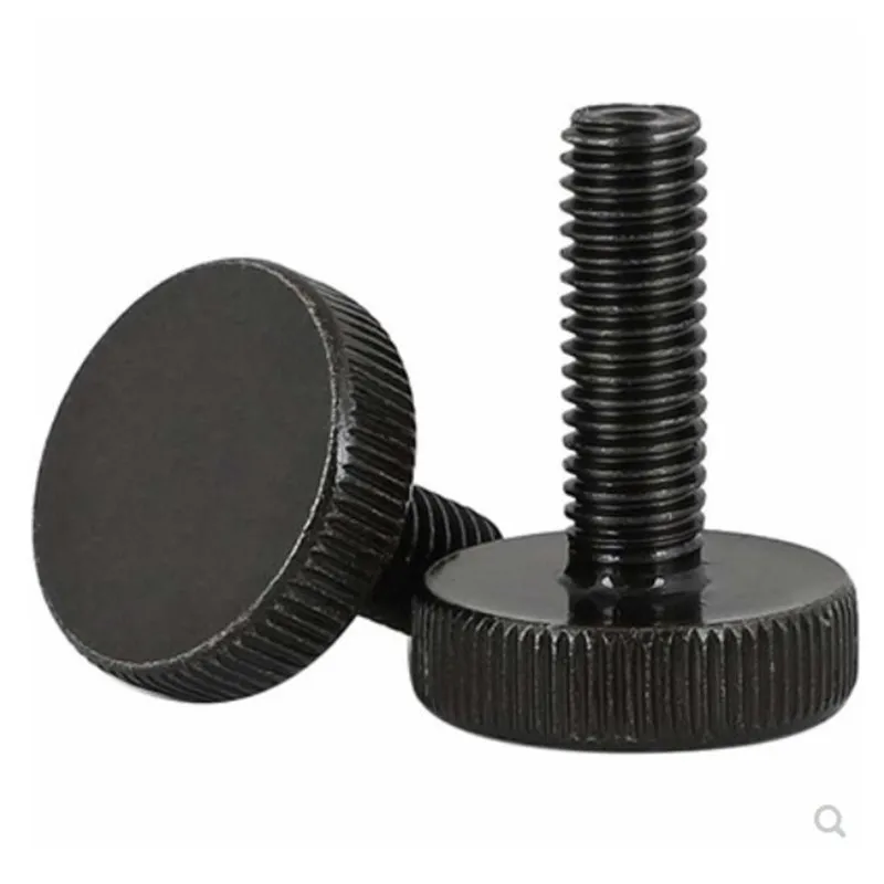 2pcs-10pcs M3 M4 M5 M6 Steel with black Knurling Flat Head Hand Tighten Thumb Screw