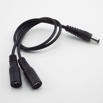 1 erkek 2 kadın yönlü konnektör DC tak güç Splitter kablo CCTV LED şerit ışık güç kaynağı 5.5mm * 2.1mm adaptör