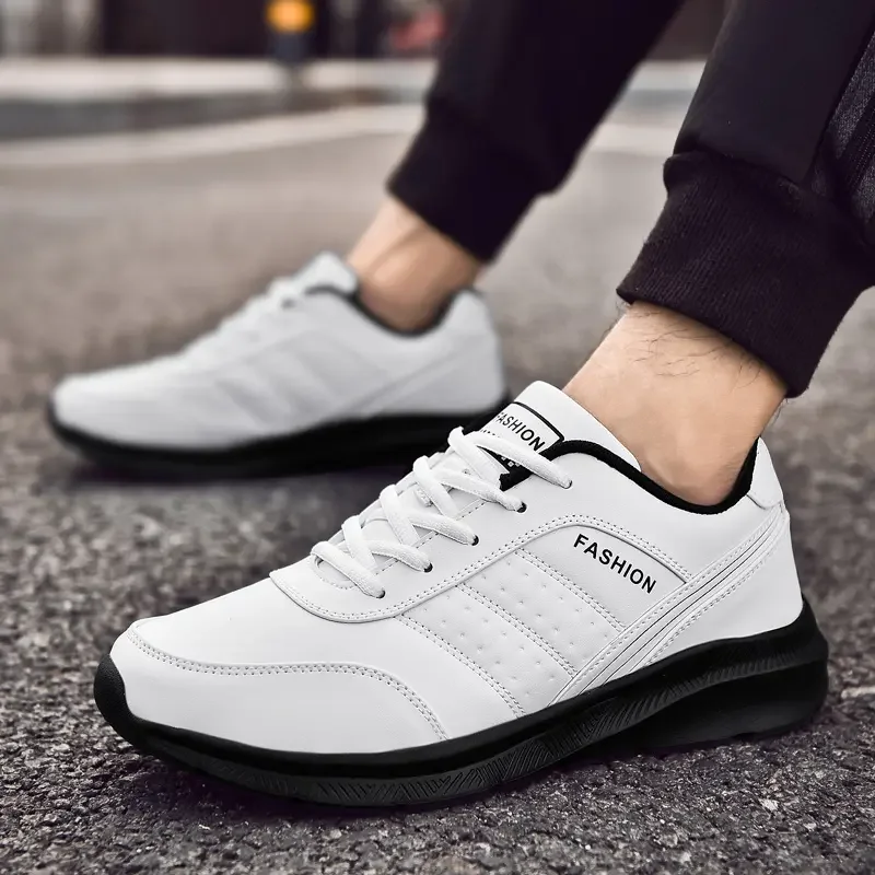 Casual Shoes Men's Korean Leather Work Boots, Anti Slip and Wear-resistant Bowling Shoes Luxurious and Comfortable Walking Shoes