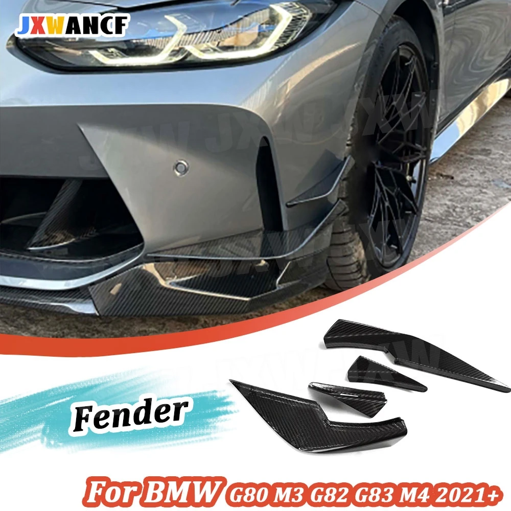 

JXWANCF сухой передний бампер из углеродного волокна, канады, сплиттеры, спойлер, боковые плавники для BMW G80 M3 G82 G83 M4 2021+ FRP