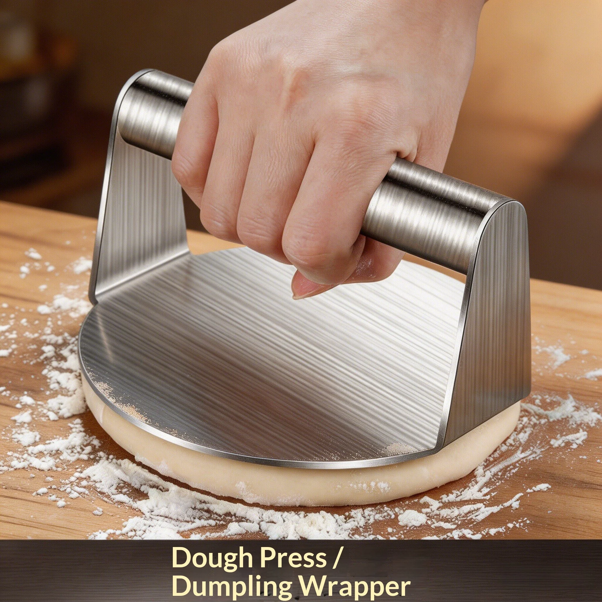 Stainless Steel Burger Press Circular Dough Press Non‑Stick Meat Smasher for Hamburger Tortilla Dumpling Skin Kitchen Tool