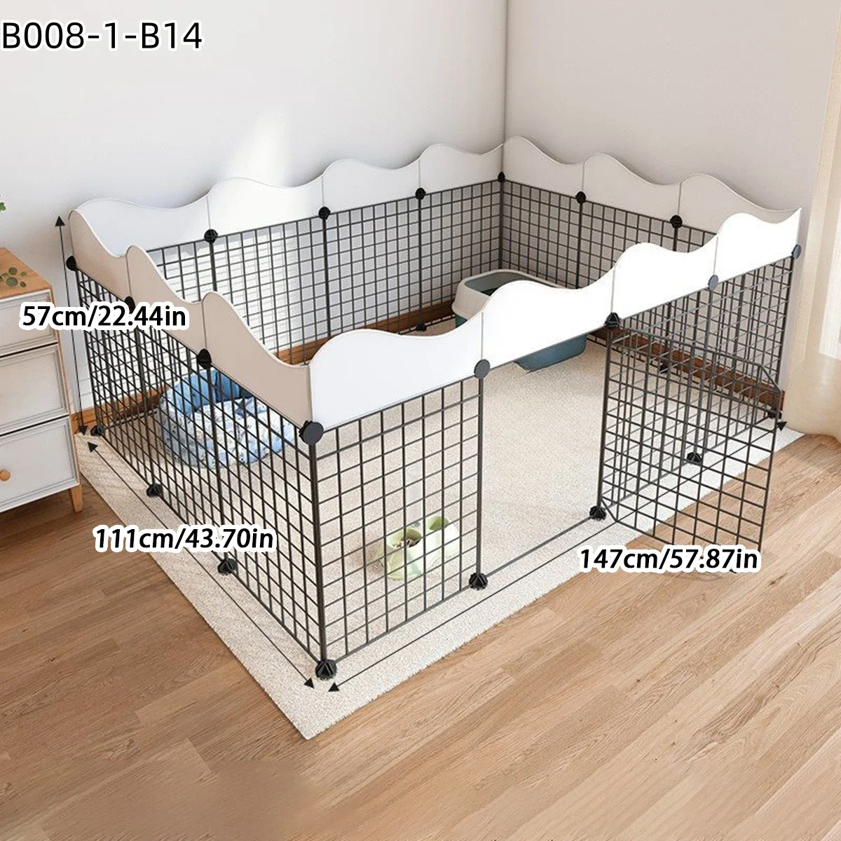 سياج القط سياج الحيوانات الأليفة المنزل داخلي أرنب لكمة خالية مكافحة كسر الحديد جرو قفص صافي مجموعة مجانية شبه مغلقة #1