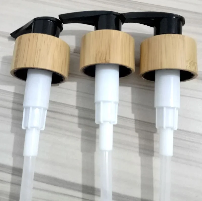 Dozownik do balsamu bambusowego do recyklingu Drewniana nakrętka Butelki kosmetyczne w górę i w dół Zamknięta bambusowa pompa dozująca balsam