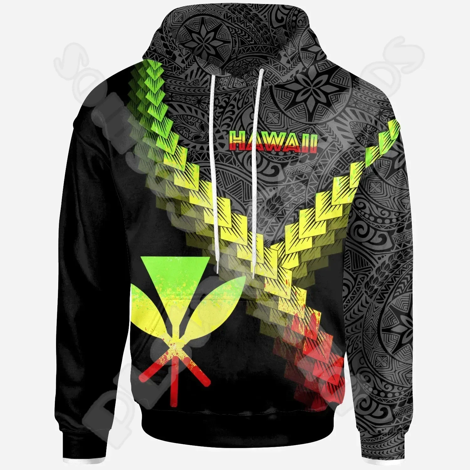 

Polynesian Hawaii King Kamehameha Country Flag Tribe Hawaiian Tattoo Retro Tracksuit Harajuku 3DPrint Casual Jacket Hoodies X47