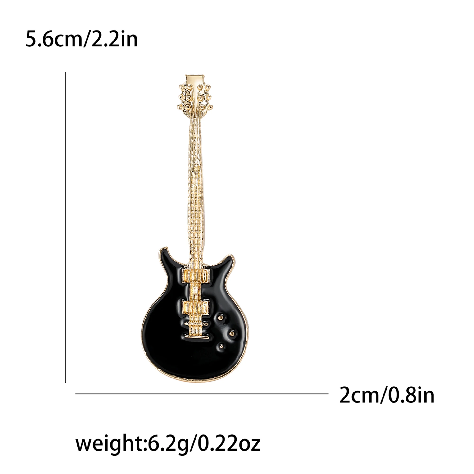 Beaut&Berry Luxury Enamel Guitar Brooches for Women Unisex Music Instrument Pins Casual Party Accessories New Year Gifts Friends - view 2