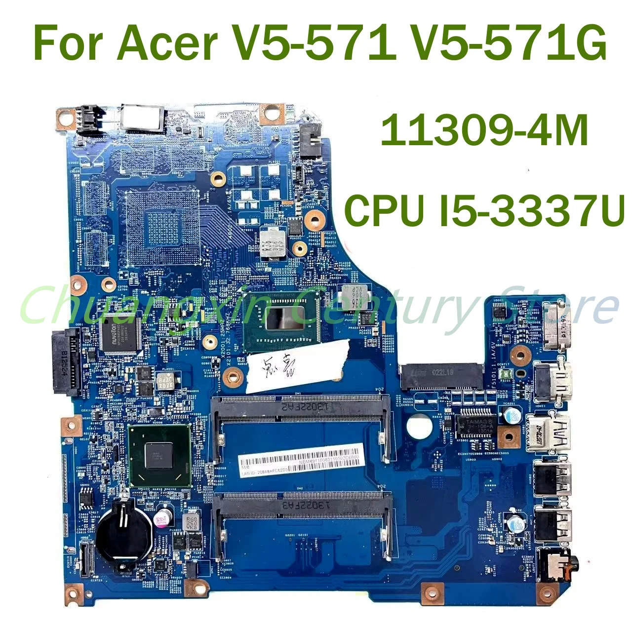 For Acer V5-571 V5-571G Laptop motherboard 11309-4M with CPU I5-3337U 100% Tested Fully Work