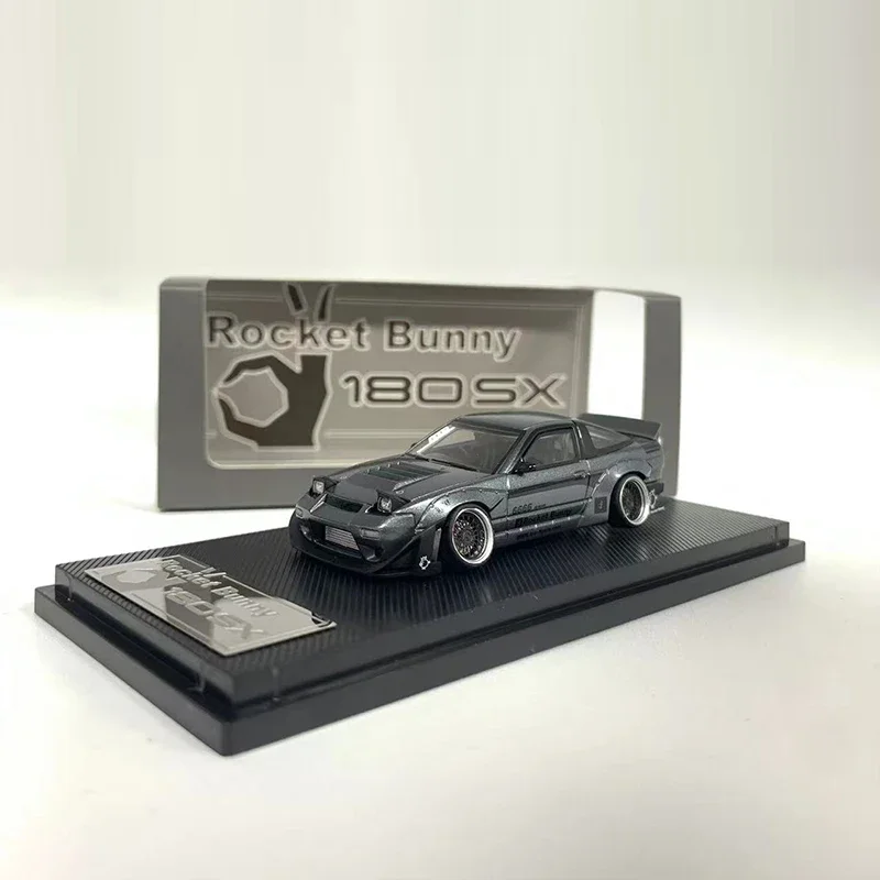 

MicroTurbo 1:64 Alloy Model Car S13 Silvia 180SX Pandem Rocket Bunny -Matt Grey The front light can be flipped