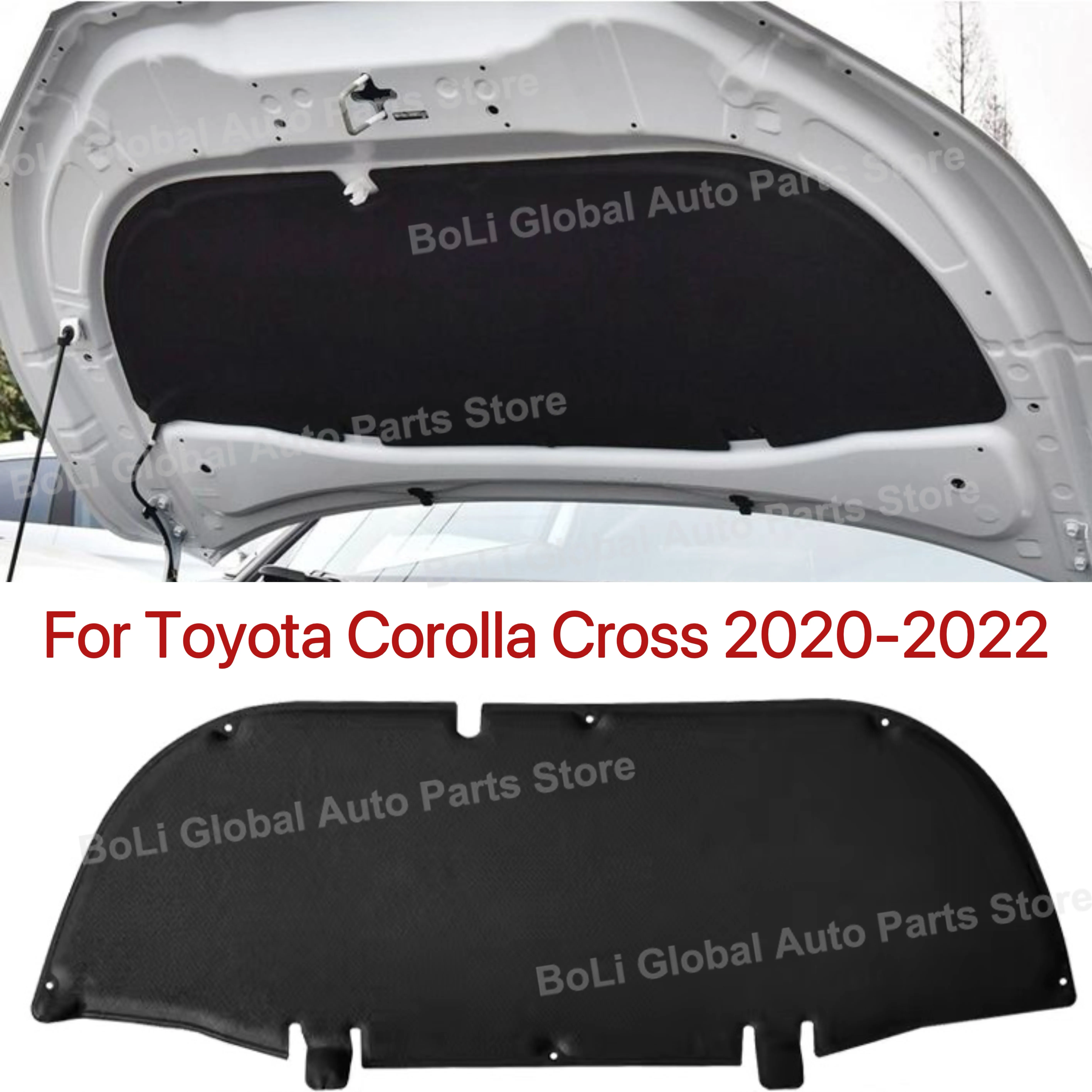 

Передняя изоляционная накладка на капот двигателя для Toyota Corolla Cross 2020-2022, звуковой тепловой хлопок, звукоизоляционный коврик, пенопластовый огнестойкий