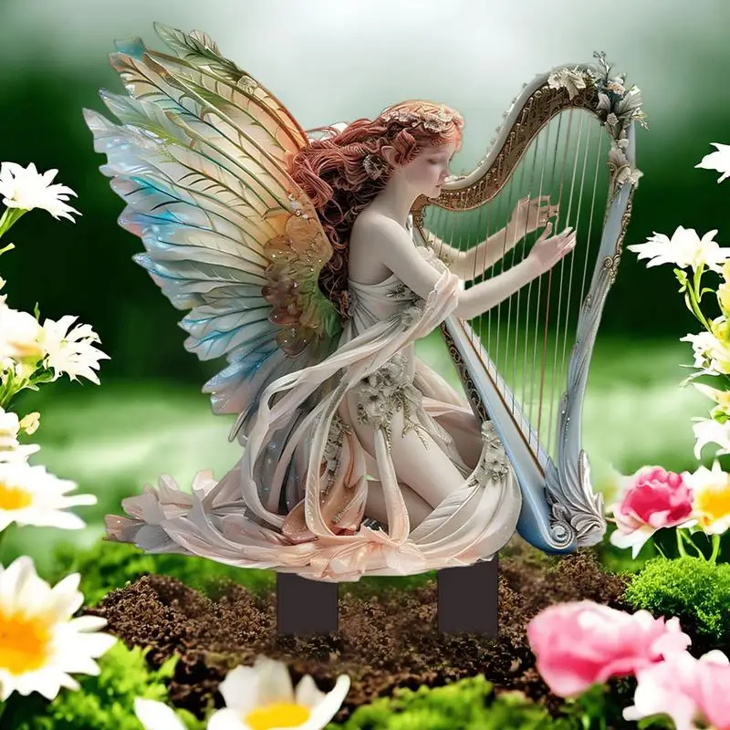 Fairy Flower Pot Decoration Waterproof Miniature Fairies Acrylic Decorative Ground Plug Bohemian Home Decorative Garden Stake