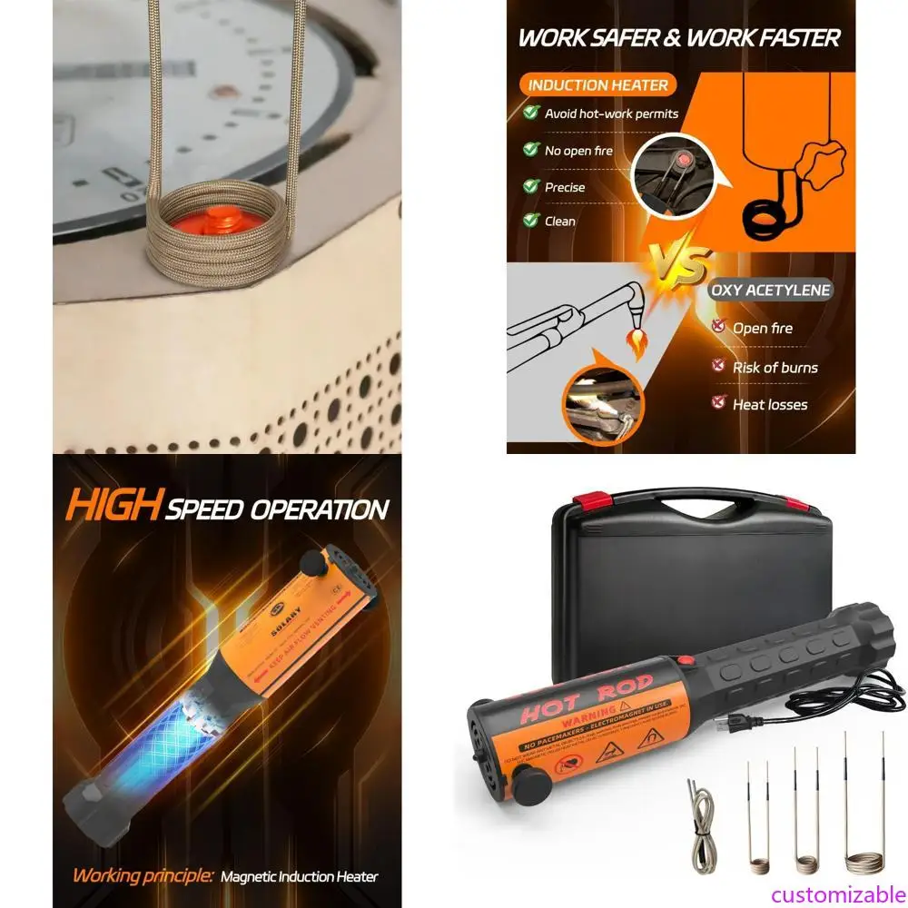 

Комплект индукционного болтового нагревателя 1100 Вт, 110 В с 4 катушками для удаления ржавых винтов и гаек