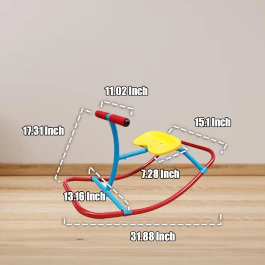 Indoor Single Rocking Seesaw, Safety-Stable Wide Base Rocker for Ages 3 4 5, Supports Balance, Coordination and Motor Skill Dev
