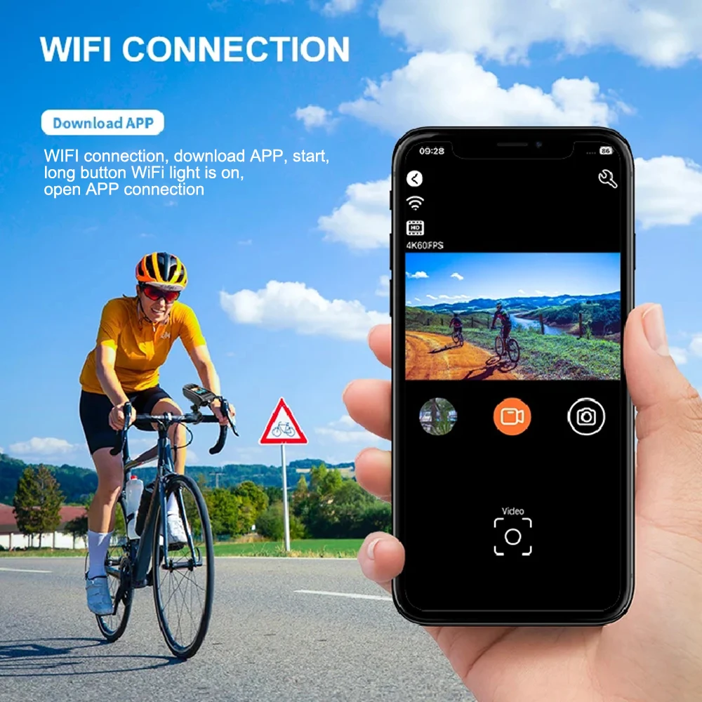 Actie Camera Anti Shake Mini Camera 1080P Full Hd 2.4G Wifi Sport Dv Action Camera Fiets Motorfiets Recorder Is Fietscamera