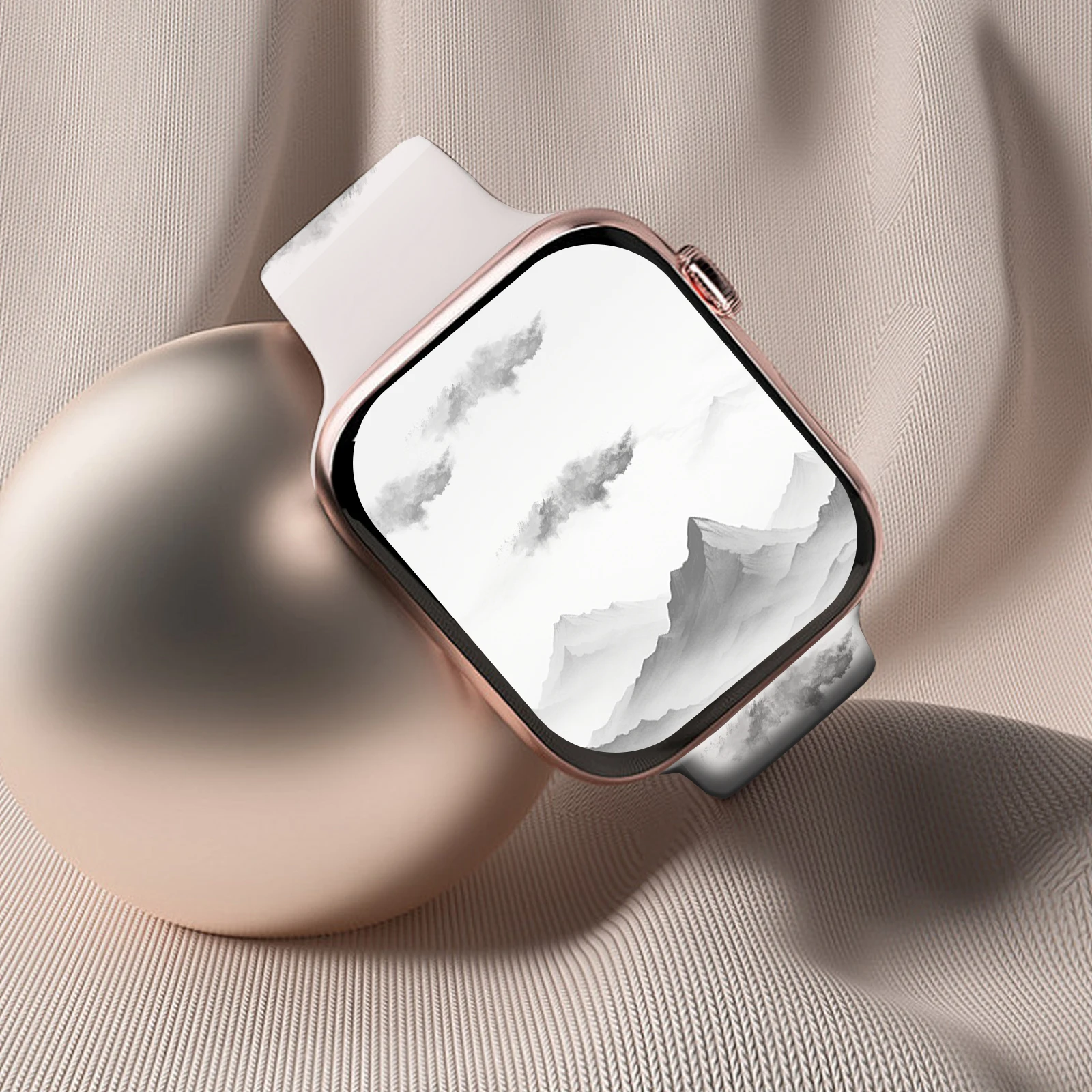 

Ink Wash Strap for Apple Watch 10 9 8 7 Silicone Band Replaceable Bracelet for iWatch 46mm 42mm Watchband