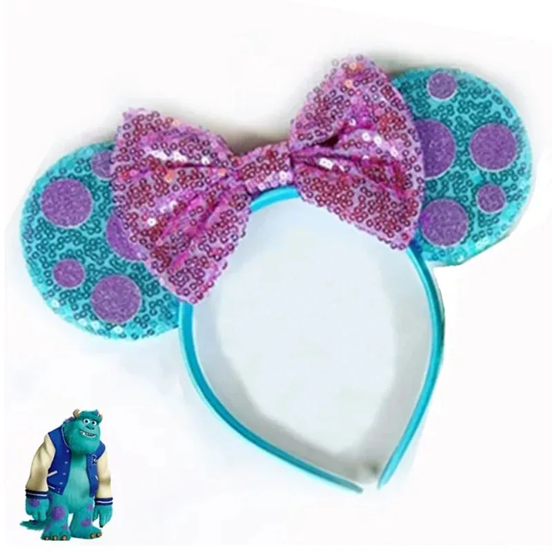 Monsters Inc Mickey Mouse Heandband for Women Pixar Cute Mike Sullivan Ears Hair Accessories Kids Monsters University Hairband