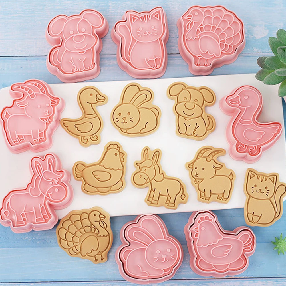 

Animal Cookie Cutters Baking Molds Cartoon Biscuits Plastic PP Cookies Mold DIY Reusable Safe Reliable Various Shapes Smooth