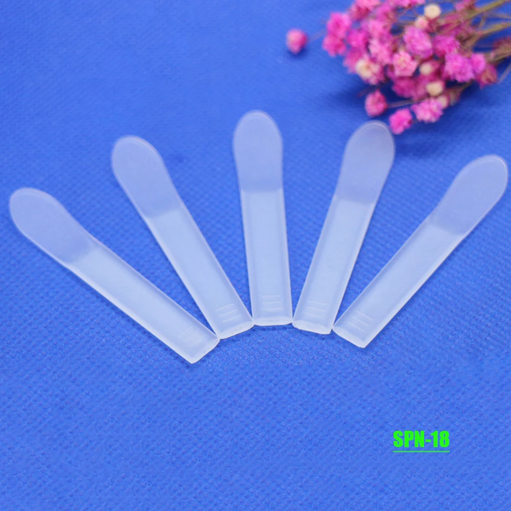 1000 Uds cuchara para máscara cosmética espátula desechable herramienta de maquillaje de plástico cuchara para mezclar barro Facial palo DIY cepillo de muestreo blanco claro