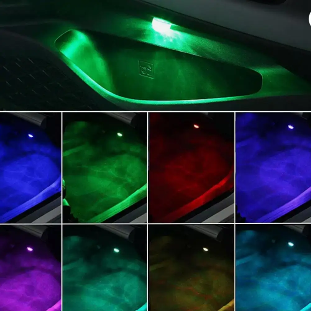 LED Car Interior Remote Control Decorative Ambient Universal Light Decorative Colorful Wireless Light Underwater Adhesive L K5Q0