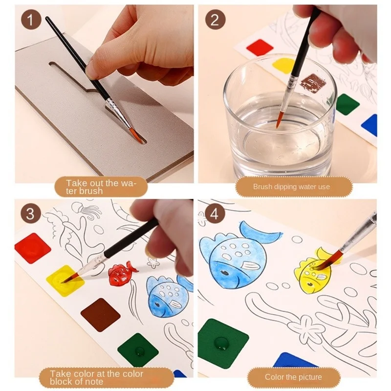 Giocattoli 3 portatile In 1 libro da colorare Montessori libro da disegno magico pittura disegno giocattoli giocattoli sensoriali per la prima educazione per bambini 20P