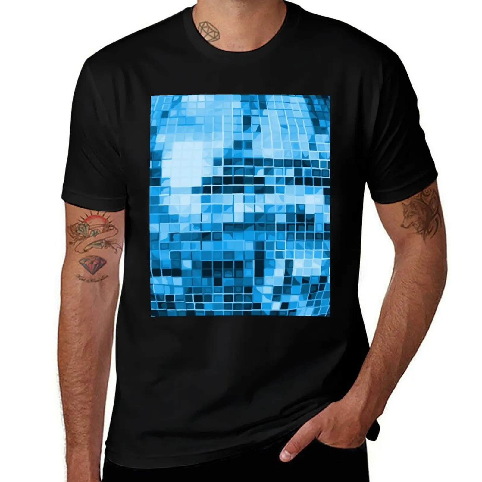 

Blue Disco Ball Pattern T-Shirt plus sizes graphic shirts shirts graphic tees mens funny t shirts