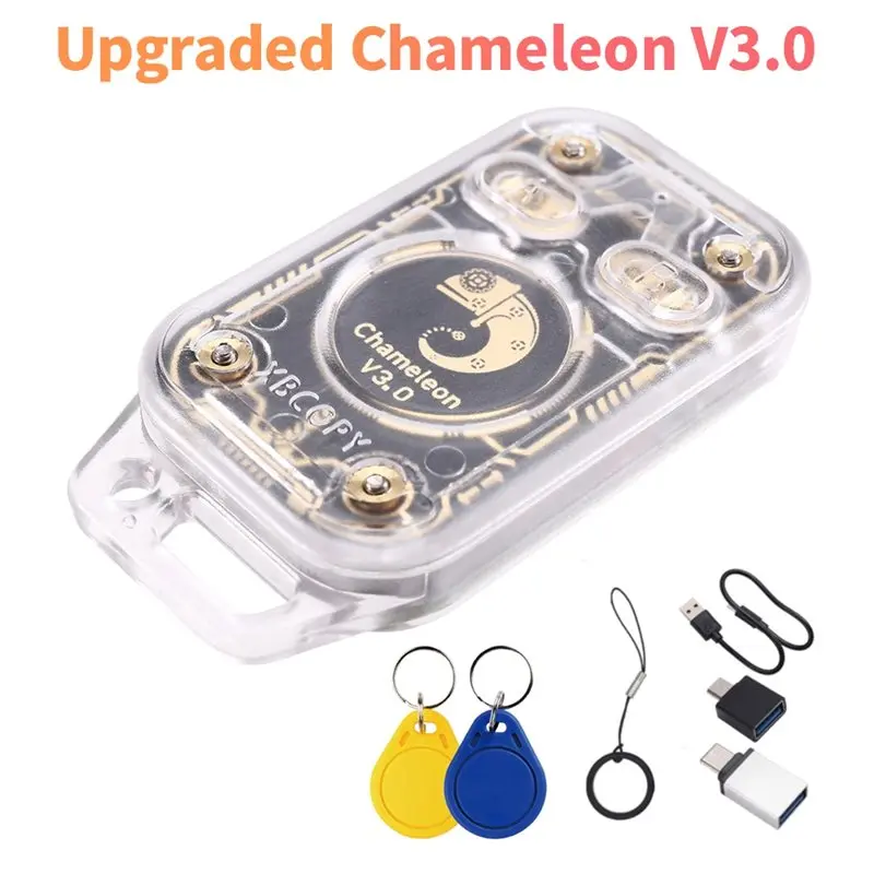 Chameleon V3.0 UID/CUID Keychain 125K 13.56M RFID Smart Chip Reader Emulator+ ID IC Smart Card Tag Copyer Read Write-A86G