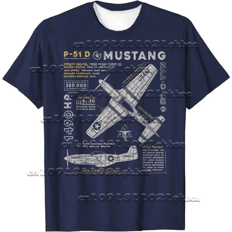 P-38 Éclair |   T-shirt d'été à manches courtes et col rond pour hommes, rétro P38 Fighter Jet imprimé de l'aviation de la seconde guerre mondiale, décontracté, séchage rapide