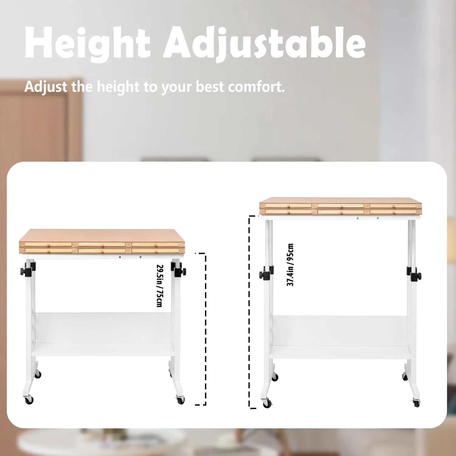 Quebra-cabeça dobrável com ajuste de altura, Quebra-cabeça, 2 Felt Cover e 8 Bandejas e Gavetas, 2000 PCs