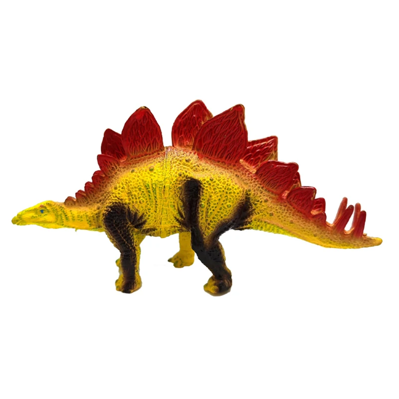 ของเล่นไดโนเสาร์2ชิ้นชุดไดโนเสาร์พลาสติกประกอบด้วย T-Rex, Stegosaurus, Monoclonius เหมาะสำหรับเด็กและเด็กวัยหัดเดิน