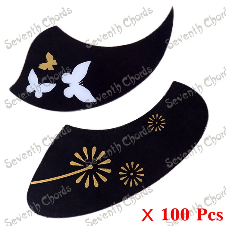 

100 Pcs Black Ukulele Pickguard Pick Guard Anti-scratch Plate./ Butterfly and Dandelion Pattern for choose