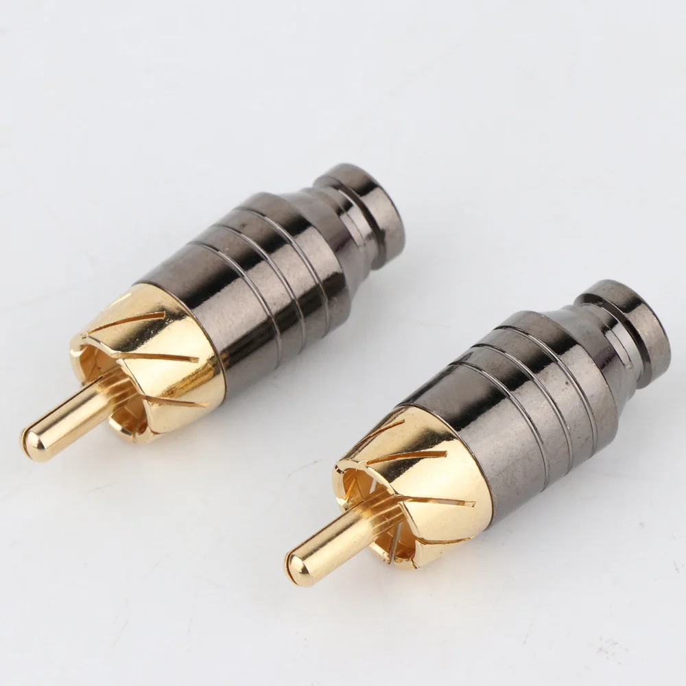 4/12/24/50Pcs Hifi RCA Male Plug Pure Copper Gold Plating 5MM RCA Connector Signal Cable Connector Audio Video Terminal Plug DIY