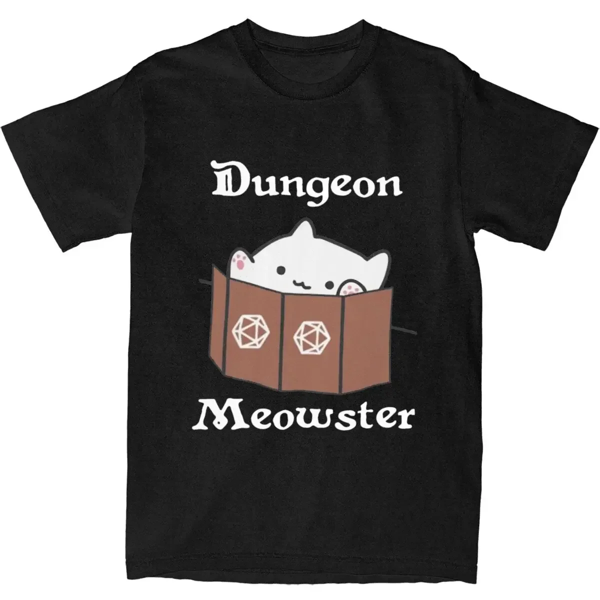 Funny Tees T-Shirt Pure Cotton Birthday Gift Clothing Dungeon And Dragon Meowster Men T Shirts Apparel oversized men clothing