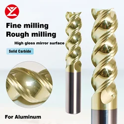 CNC Carbide 3 Sáo Endmill ZrN Sơn Phủ 3Mm 4Mm 5Mm 6Mm 8Mm 10Mm 12mm 16Mm Lớn Chip Tẩy Đặc Biệt Nhôm Phay