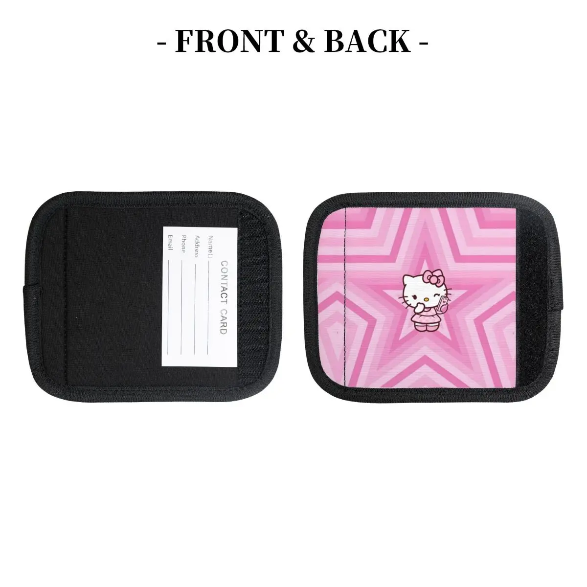 مخصص مرحبا كيتي القط الأمتعة مقبض التفاف حقيبة معرف 2 قطعة الكرتون أنيمي لمقبض الباب #2