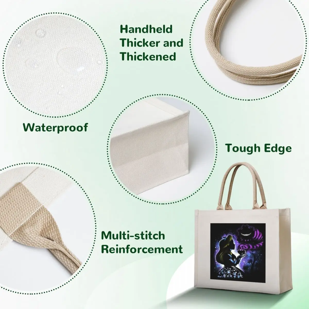 wonderful alice Tote Bag Customizable tote bag shopper bags for women tote bag custom female