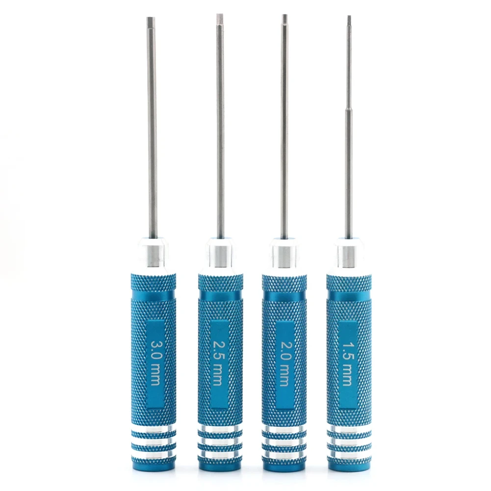 RC Tools 4 pcs hex screw driver set titanium plating hardened 1.5 2.0 2.5 3.0mm screwdriver For helicopter toys