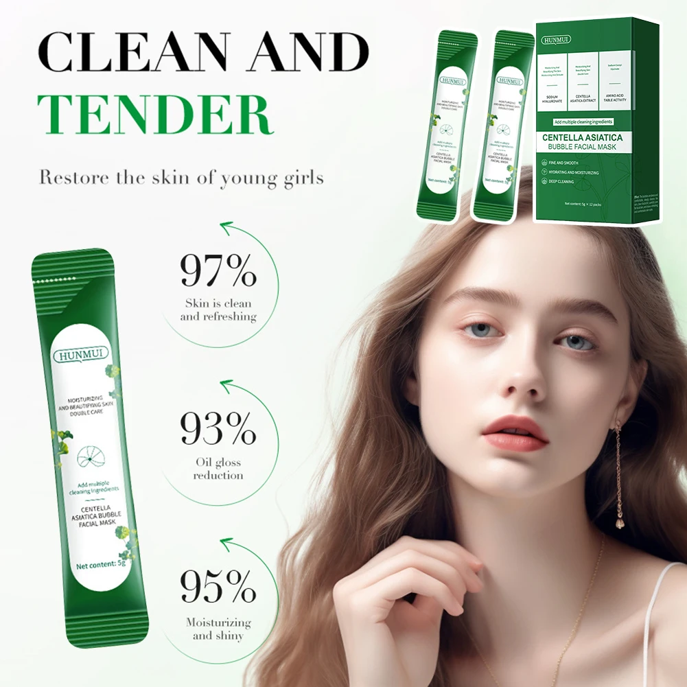 

Пузырьковая маска от черных точек Centella Asiatica, отшелушивающая чувствительная кожа, глубоко очищает поры, кислородные пузыри, освежающая кожа