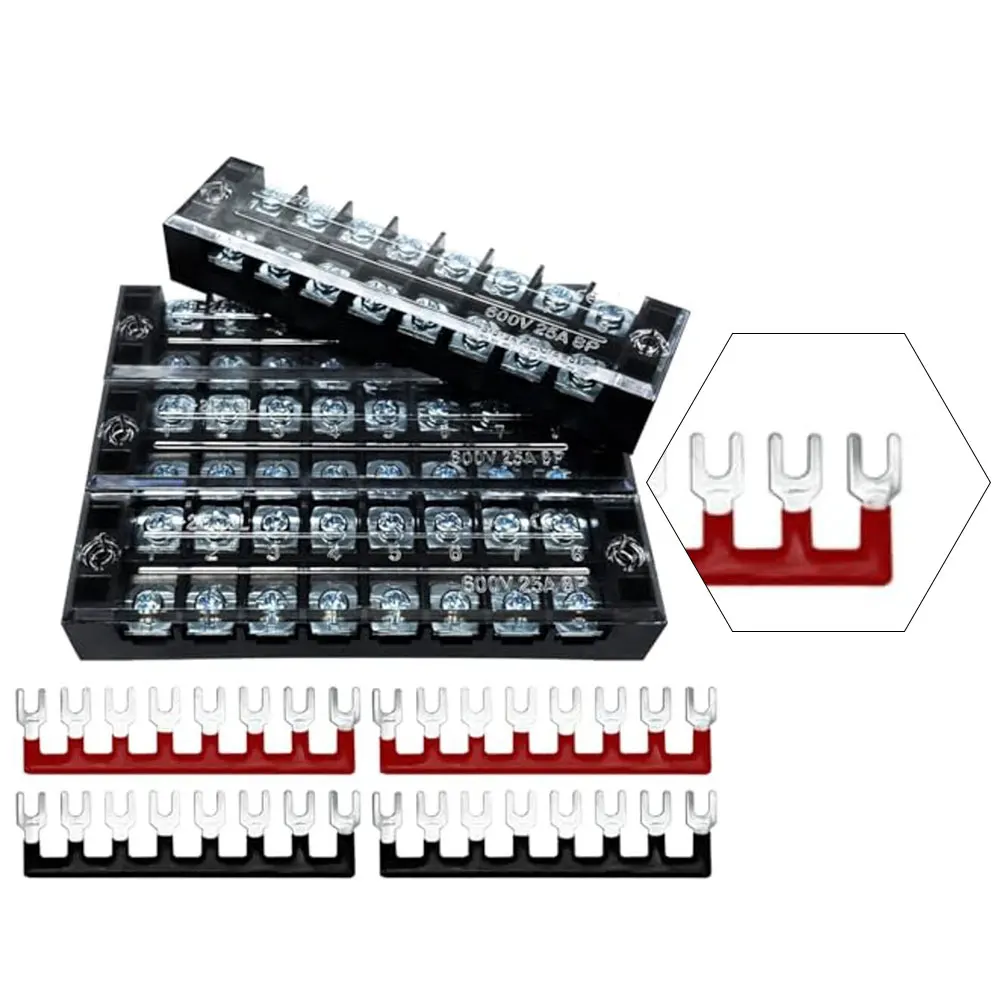 Double-row Terminal Terminal Blocks Two Screw Hole Installation Safety Cover Design Excellent Conductivity Terminal