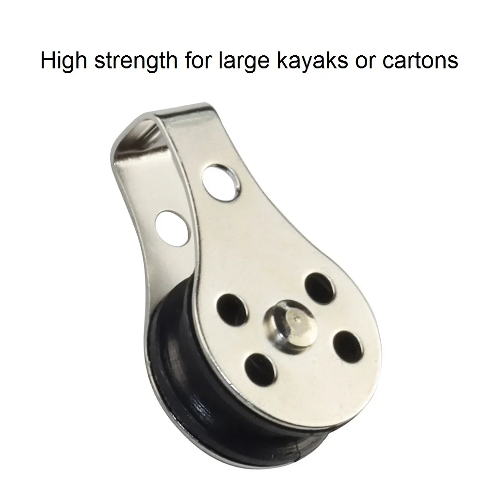 5PCS Edelstahl 316 Pulley 25mm Nylon Blöcke Seil Marine Hardware Für Kajak Kanu Boot Anker Trolley Kit 2mm Bis 8mm Seil