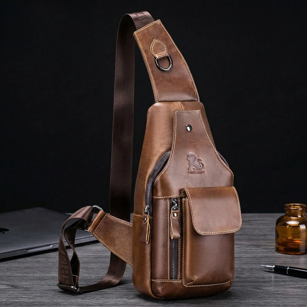 steel-lion-men's-genuine-leather-retro-crossbody-chest-bag-top-layer-cowhide-front-crossbody-bag-fashionable-casual-satchel