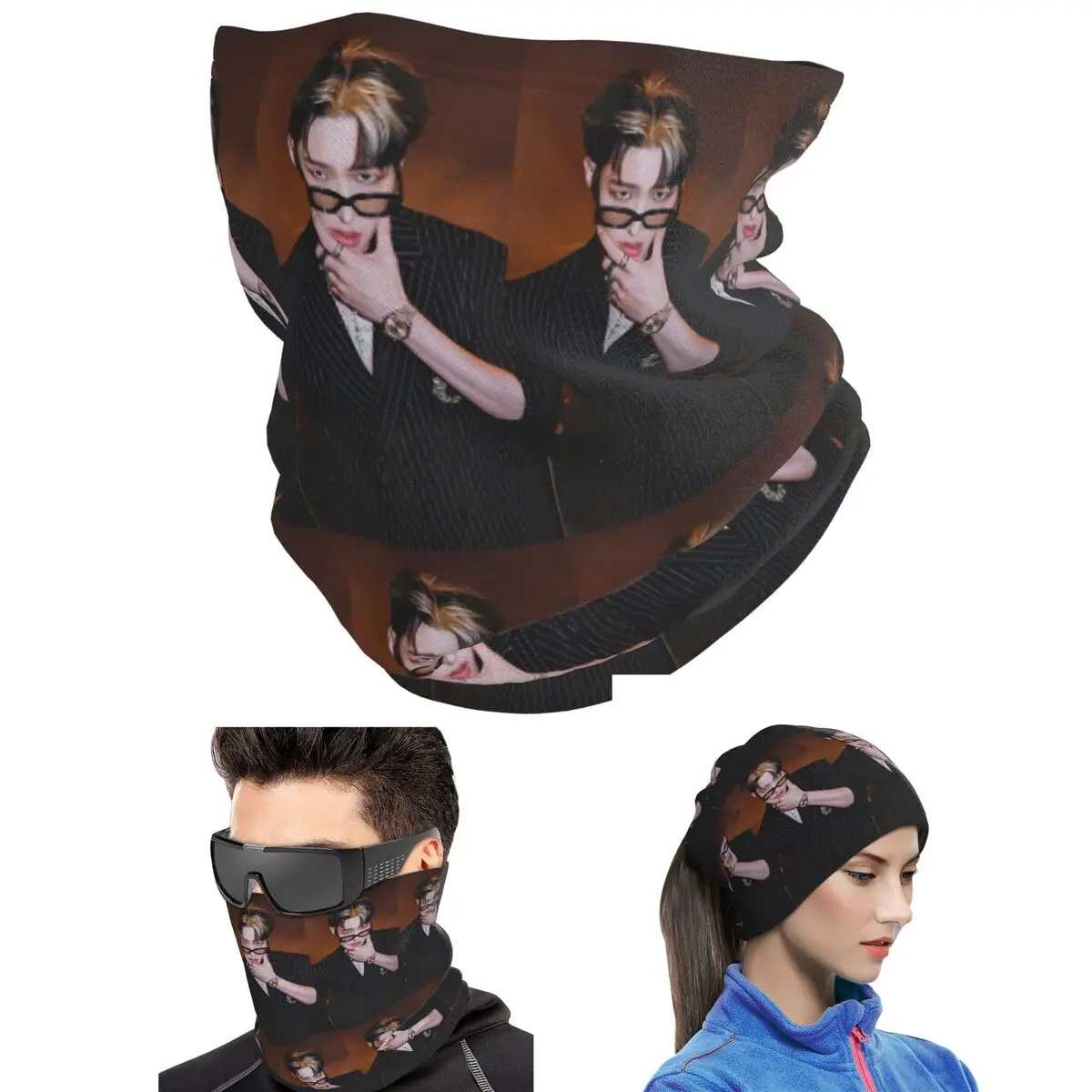 Mingi Ateez - Spin Off From The Witness Halazia Bandana Neck Cover Printed Wrap Scarf Outdoor Sports Balaclava For Men Women