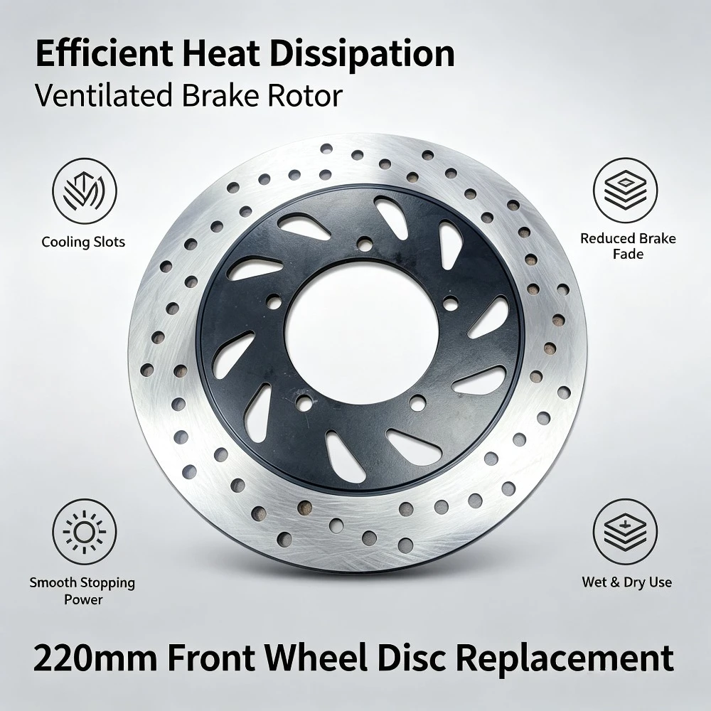 Front Brake Disc Compatible with Feiying Linhai Yamaha 175 Cygnus X BWS Gen 3 Gen 4 Motorcycle Replacement Brake Rotor