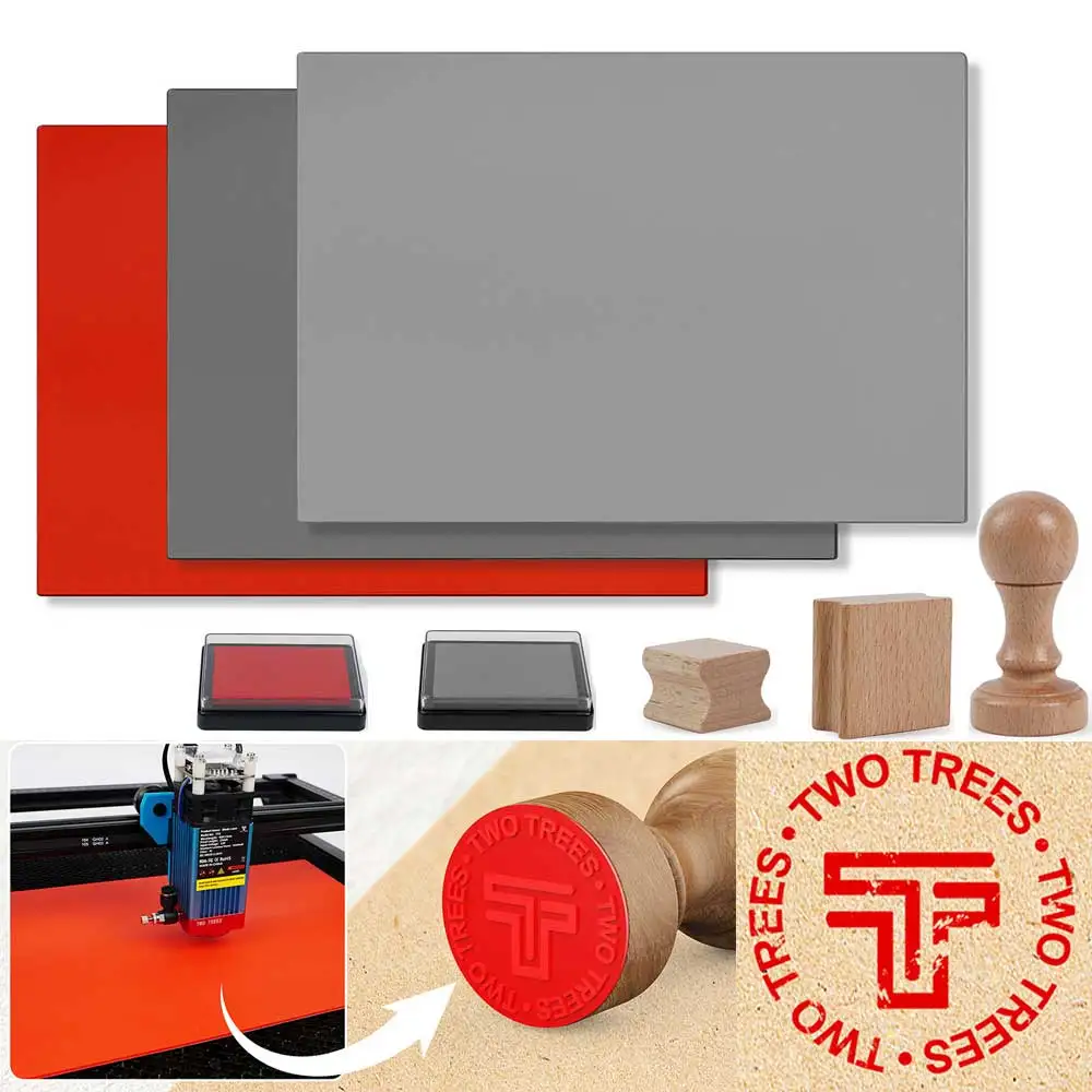 Folha de Borracha a Laser e Kit de Carimbo de Borracha Material de Gravação Seal Carving Faça Você Mesmo Tapete de Borracha para Gravador a Laser Co2 Tts55 Tts10