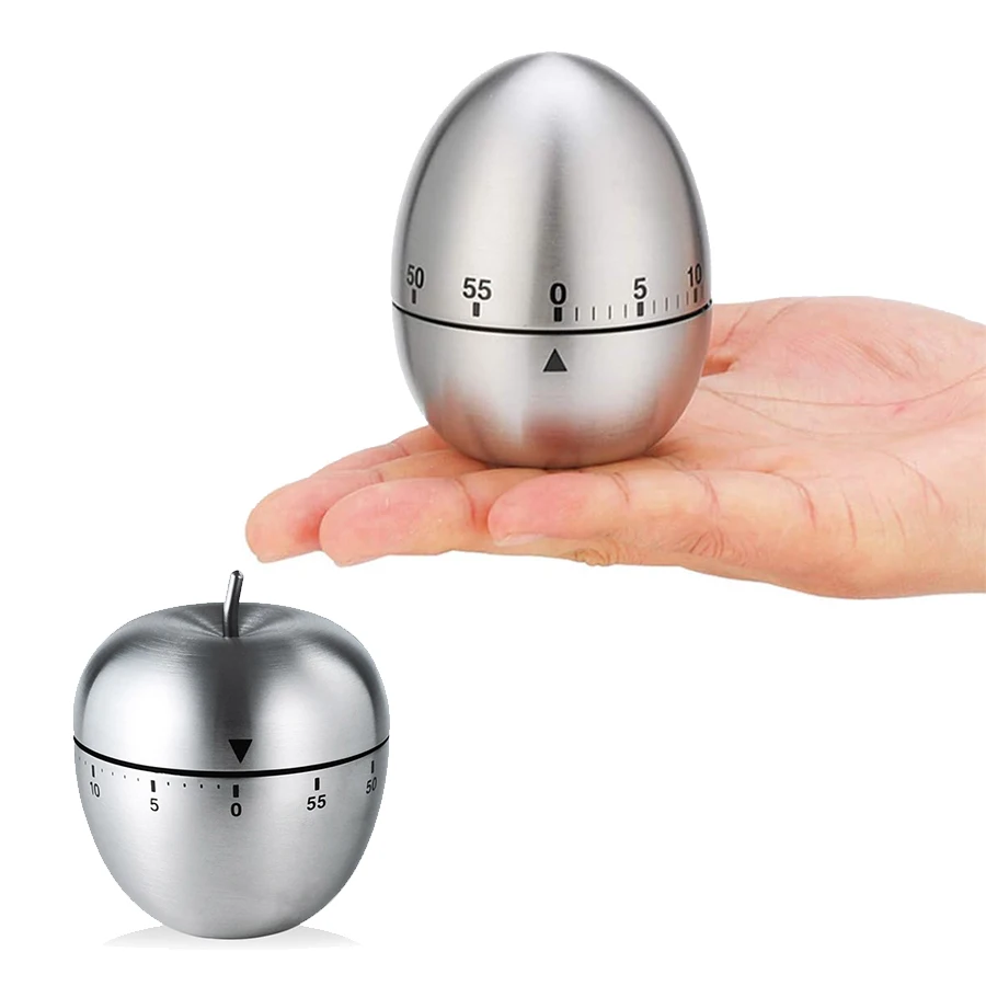Professional Chef Timer - Stainless Steel Wind-Up 60Min Alarm Clock for Kitchen, BBQ & Lab Experiments