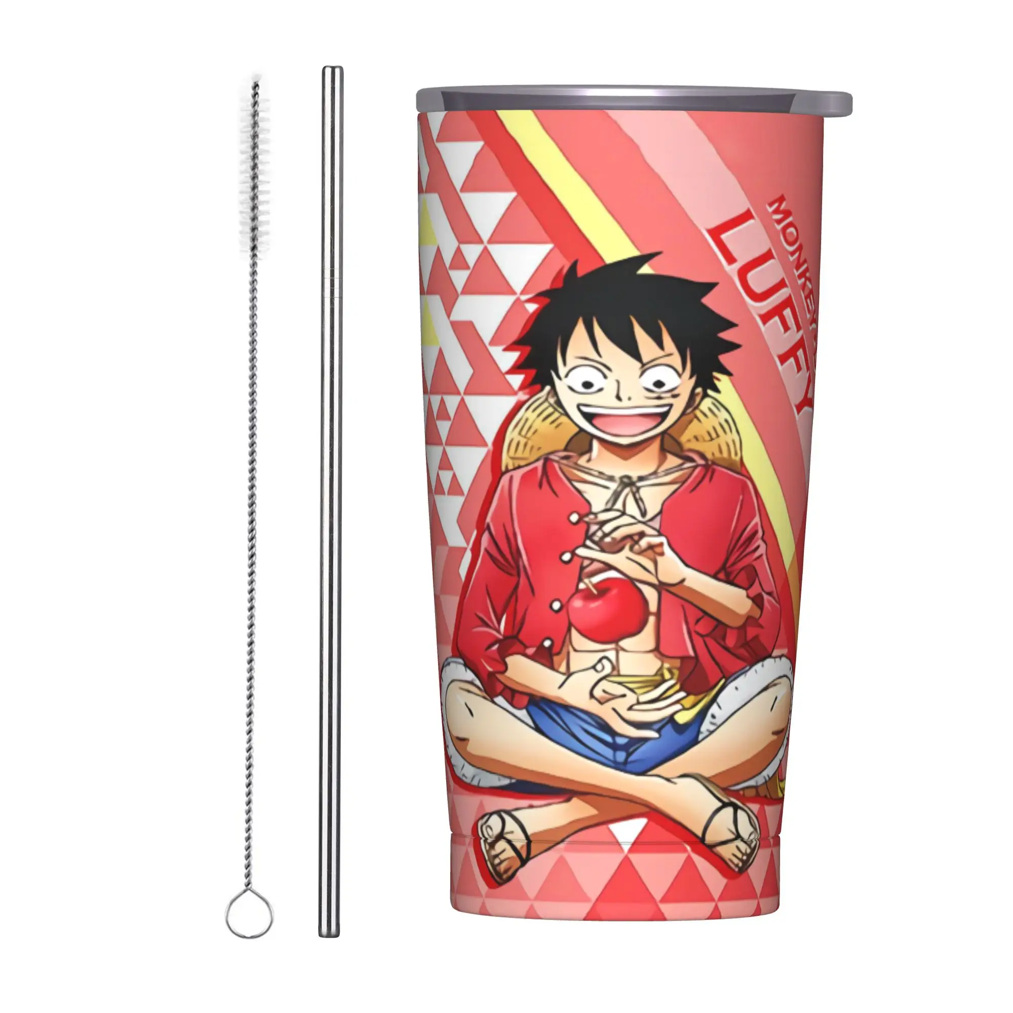 

Луффи Зоро Тони Чоппер аниме 20 унций стакан из нержавеющей стали с двойными стенками вакуумная изоляция стаканы кружка с соломой