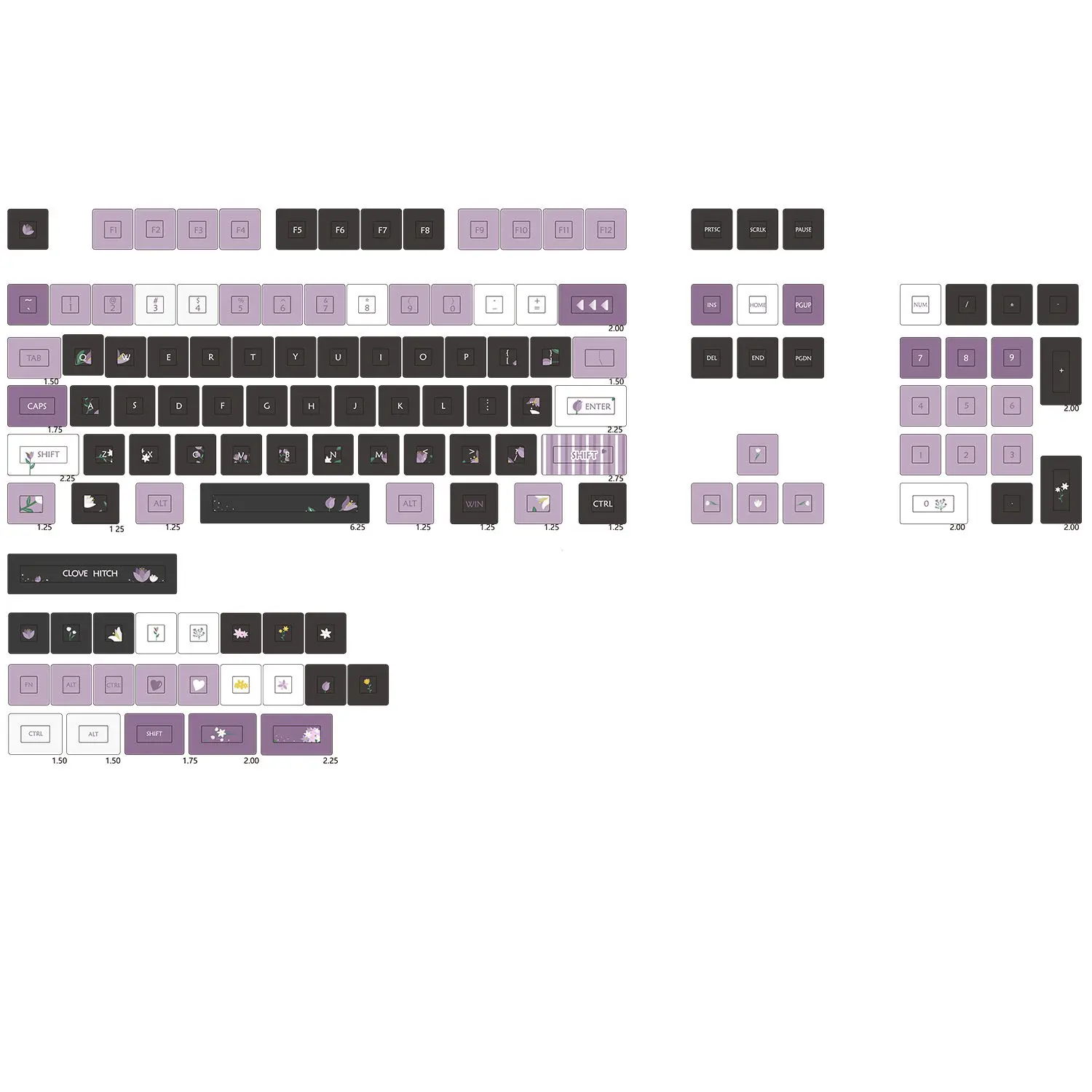 

XDA Huayu колпачки для клавиш черные Розовые розы Pbt Набор колпачков для клавиш с пятисторонним сублимационным процессом для механической клавиатуры с перекрестным сердечником колпачки для клавиш