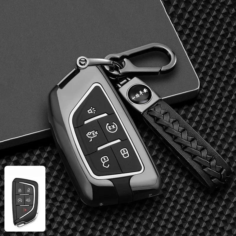 

Zinc Alloy Car Key Case Cover Shell For Cadillac CT5 CT4-V C8 CT6 XT5 XT6 XT4 Corvette Key Case Protector Keyless Accessories