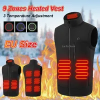 9 Heated Vest Zones Electric Heated Jackets Men Women Sportswear Heated Coat 3 Gear Temperature Control USB Heating For Camping