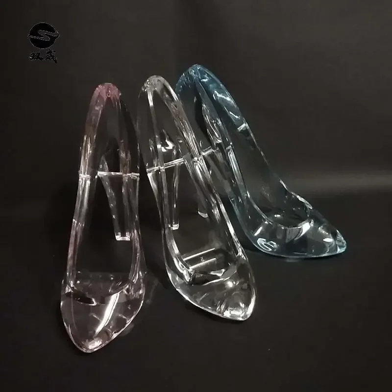 Cinderella Crystal Shoes Kids Birthday Gift Home Decor High-Heeled Wedding Figurines Miniatures Ornament Heels Women