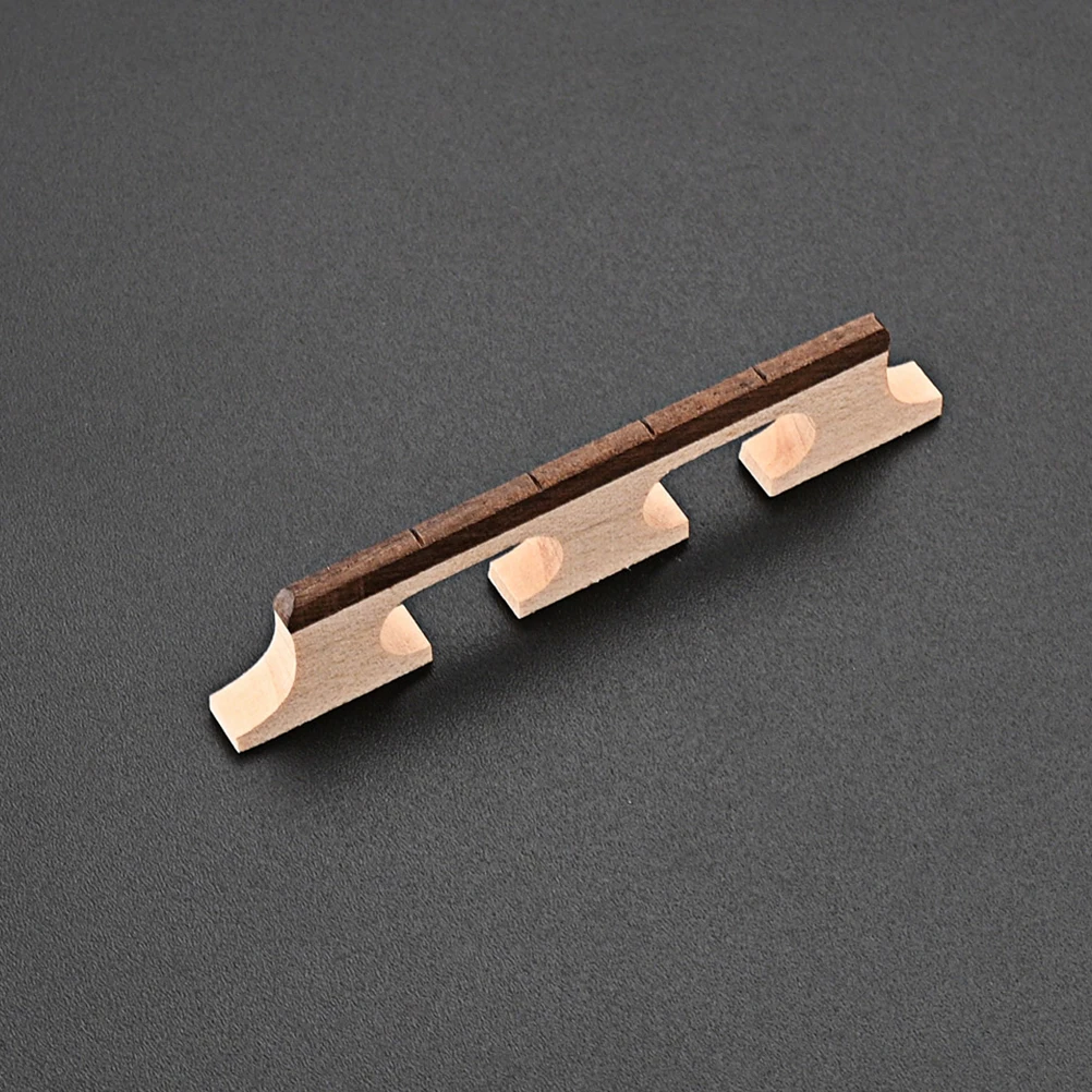 

Wood Bridge Replacement Durable Smooth Adjustable For 4-String Banjo Guitar Parts Accessories Luthier Supplies String