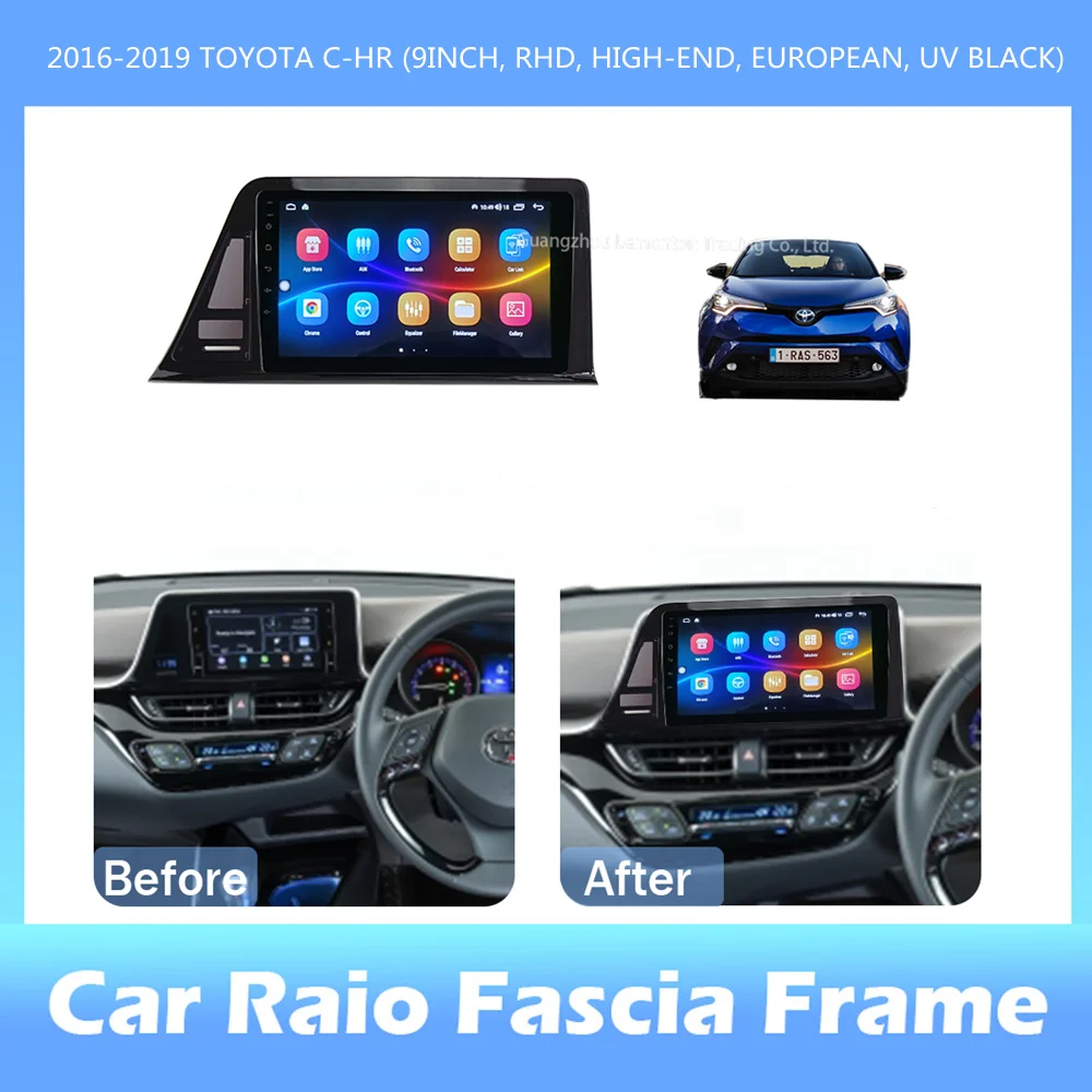 Android Car Radio Frame Kit For TOYOTA C-HR 2016 2017 2018 2019 Auto Stereo Center Console Holder Fascia Trim Bezel Faceplate