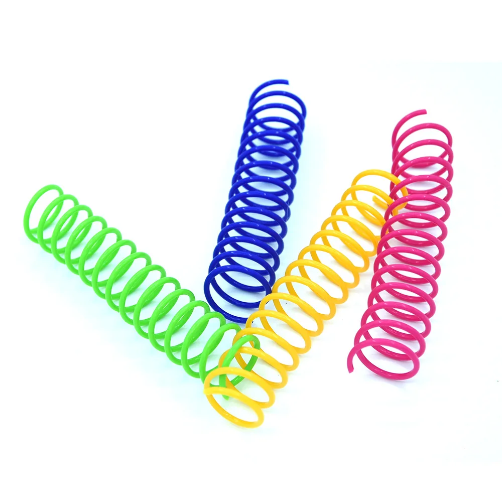 4/8/12/16pcs Cat Large Color Plastic Spring Toy Beating Dog Samll Toy Interactive Funny Kitten Good Supplies Accessories Home